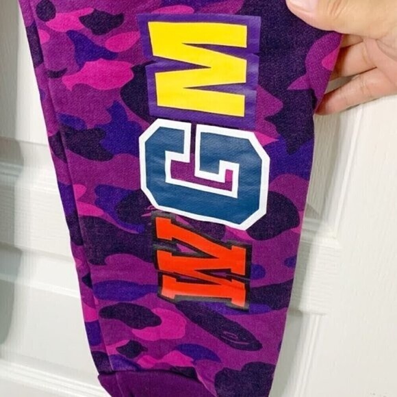 Bape A Bathing World Gone Mad Ape Camouflage Shark Pull On Athleisure Sweatpants - Picture 10 of 13